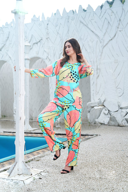 Multi-Colored Printed Co Ord Set