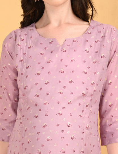 Pink-Colored Maternity Kurta