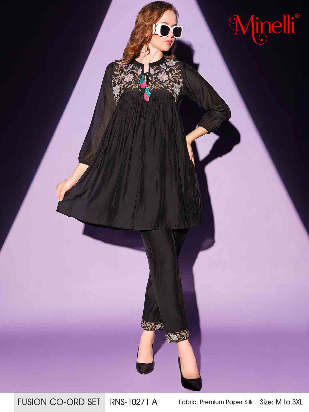 Black-Colored Fusion Co-Ord Set