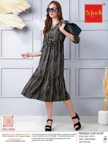 Fuscous Grey-Colored Short Flare Gown