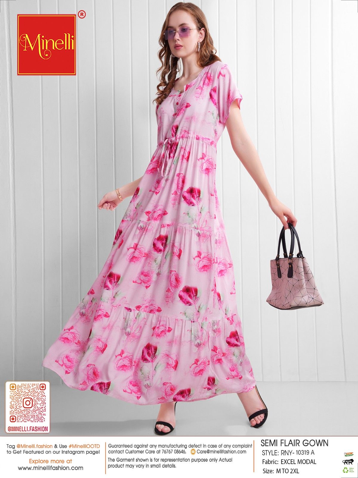 Pink-Colored Semi Flare Gown