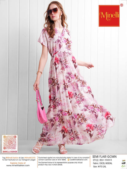 Pink-Colored Semi Flare Gown