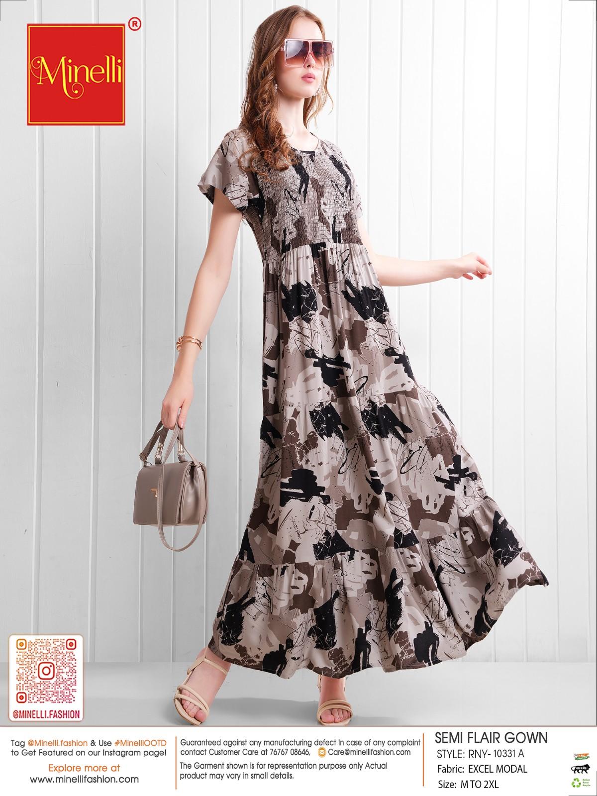 Grey-Colored Semi Flare Gown