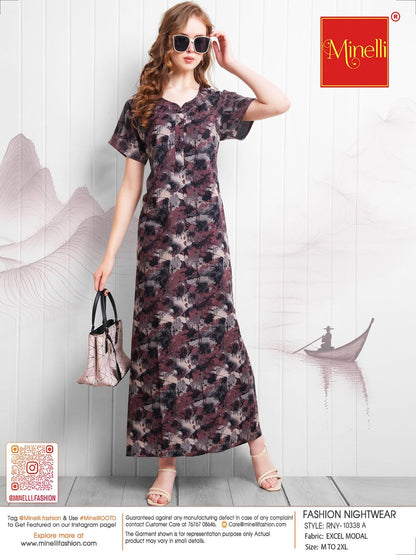 Coffee-Colored Fashion Nightdress