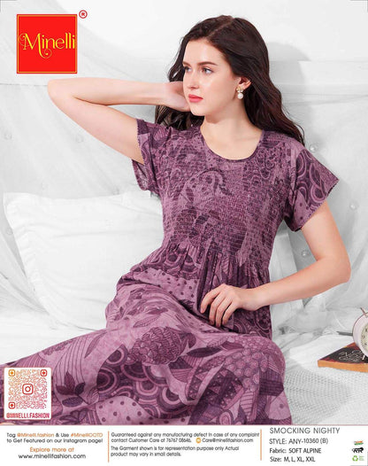 Magenta-Colored Alpine Smoking Nightdress