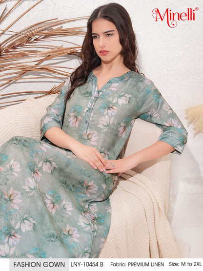Summer Green-Colored Fashion Nightdress