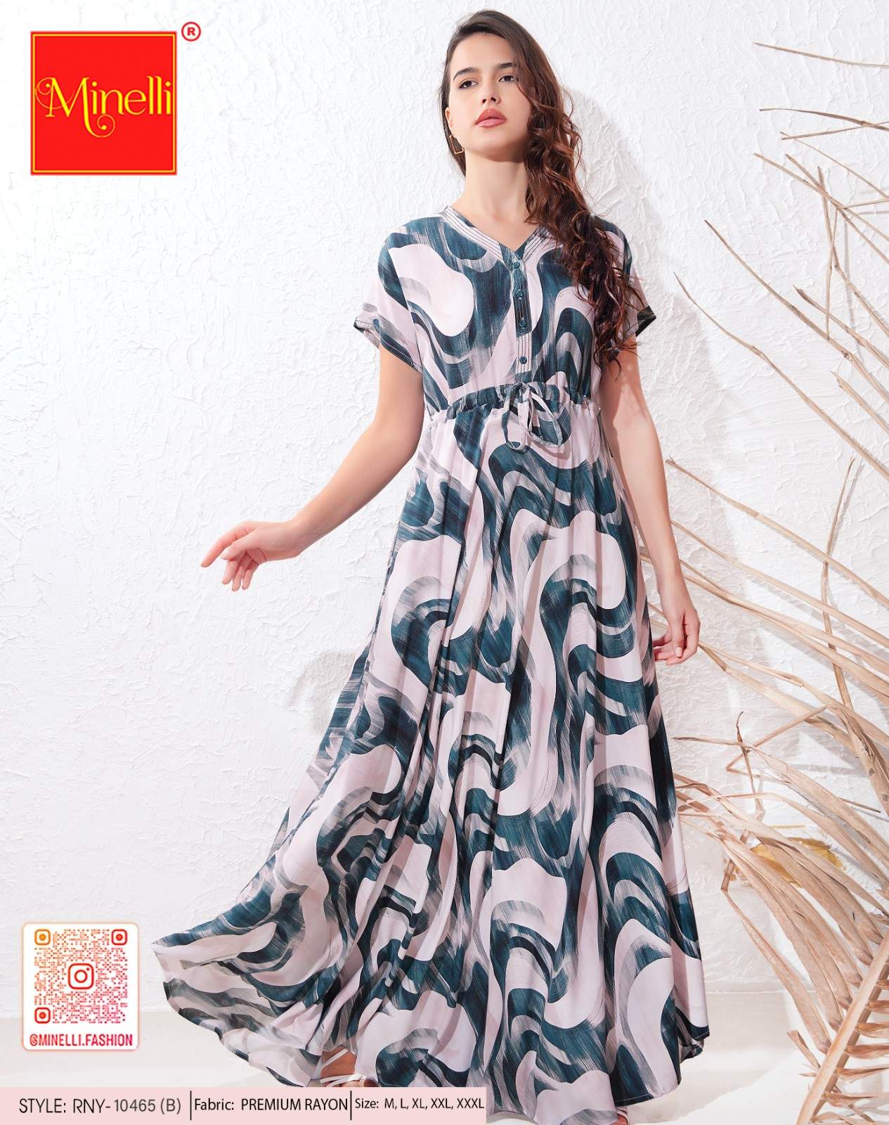Indigo-Colored Premium Flare Gown