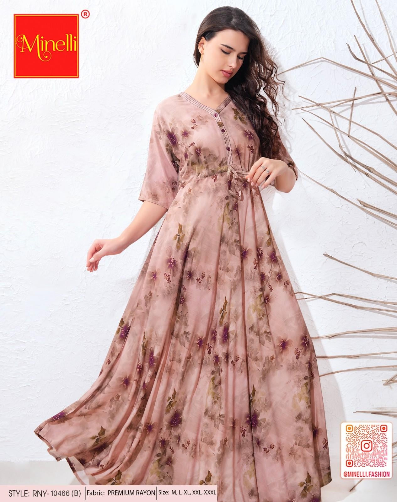 Quicksand-Colored Premium Flare Gown