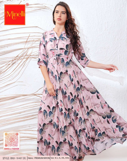 Pink-Colored Premium Flare Gown
