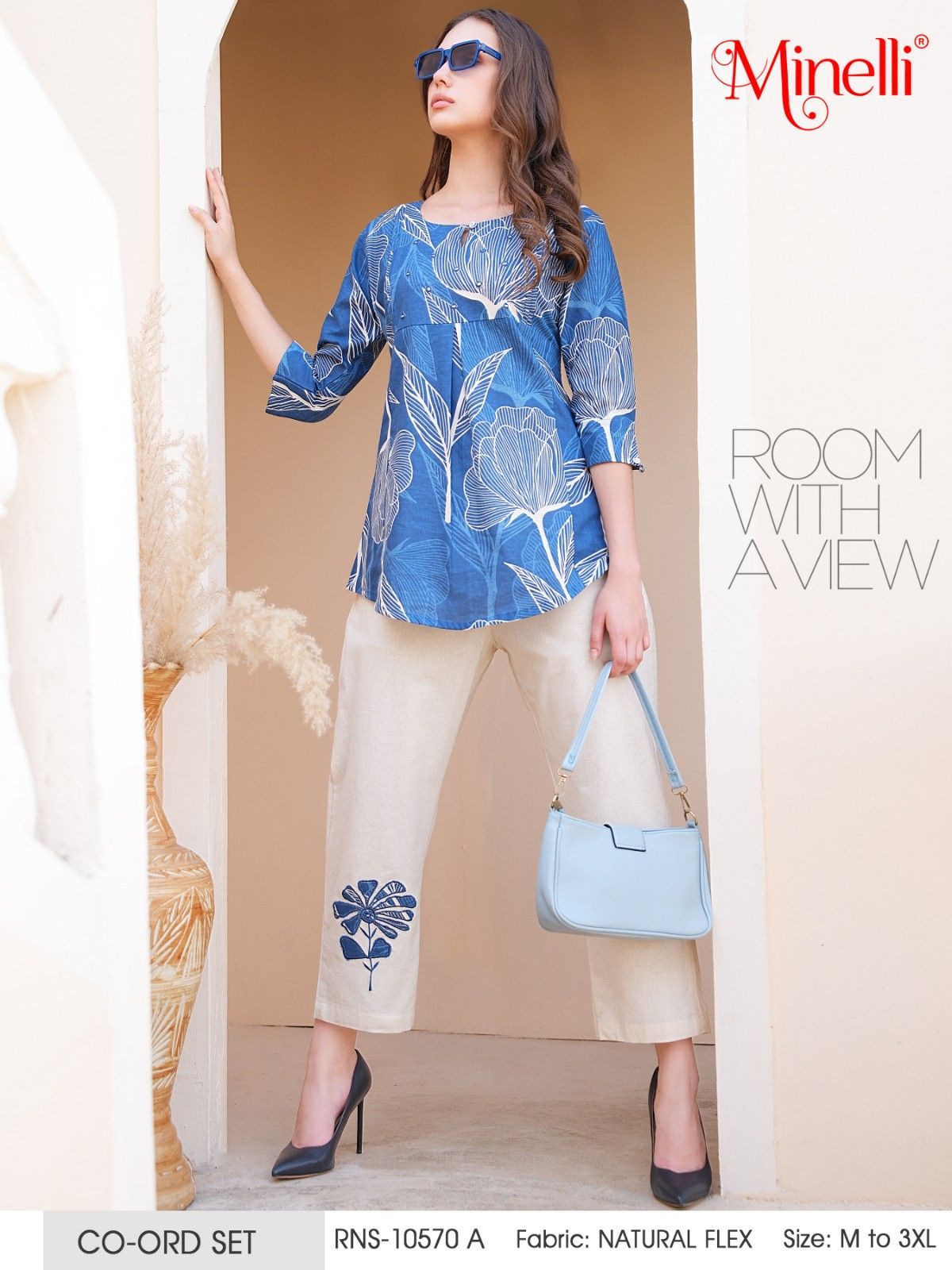 Tufts Blue-Colored Printed Co-Ord Set