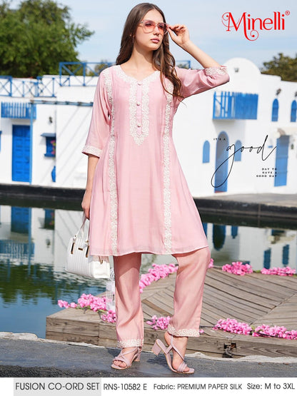 Pink-Colored Fusion Co-Ord Set