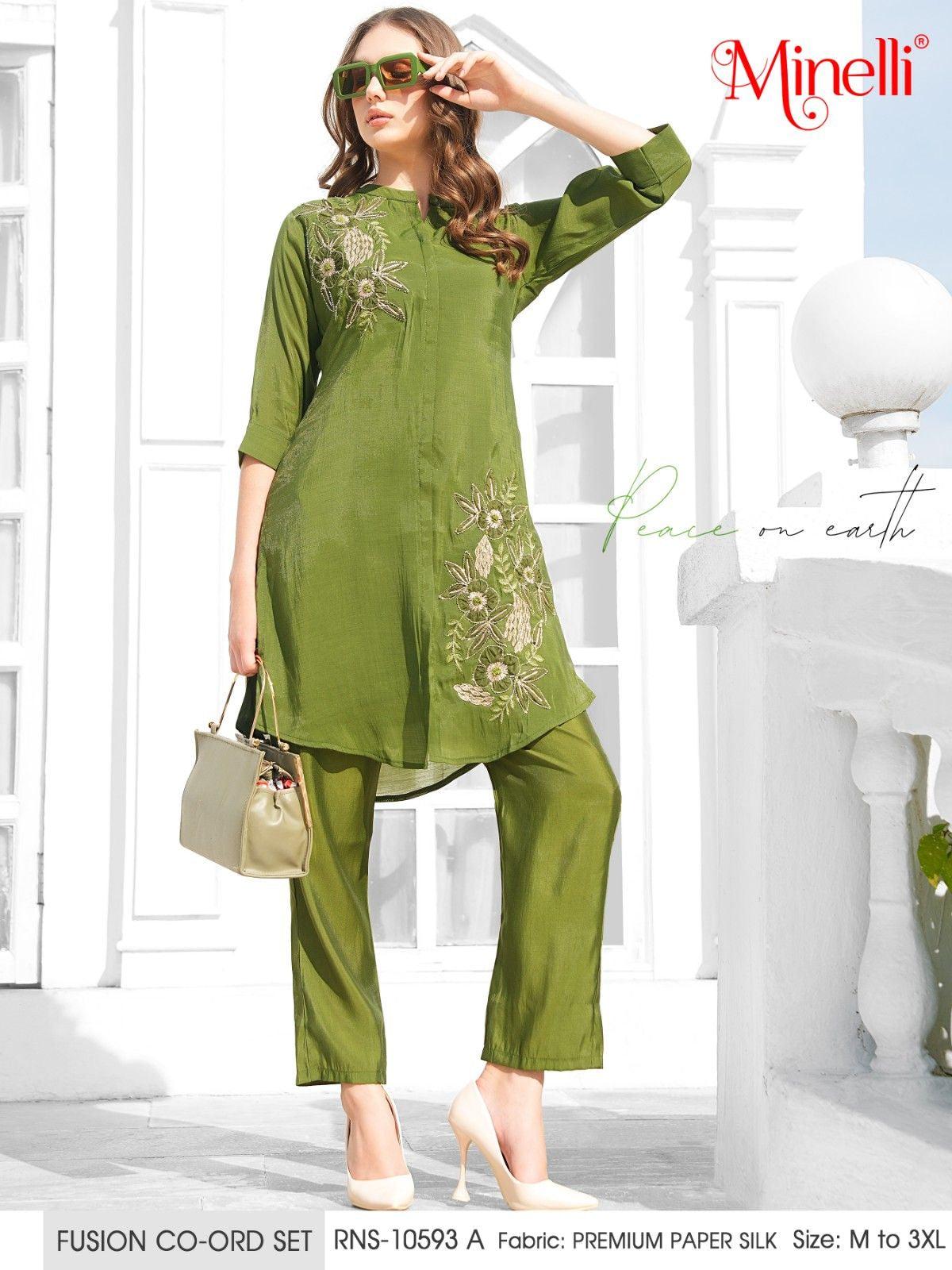 Olive-Colored Fusion Co-Ord Set