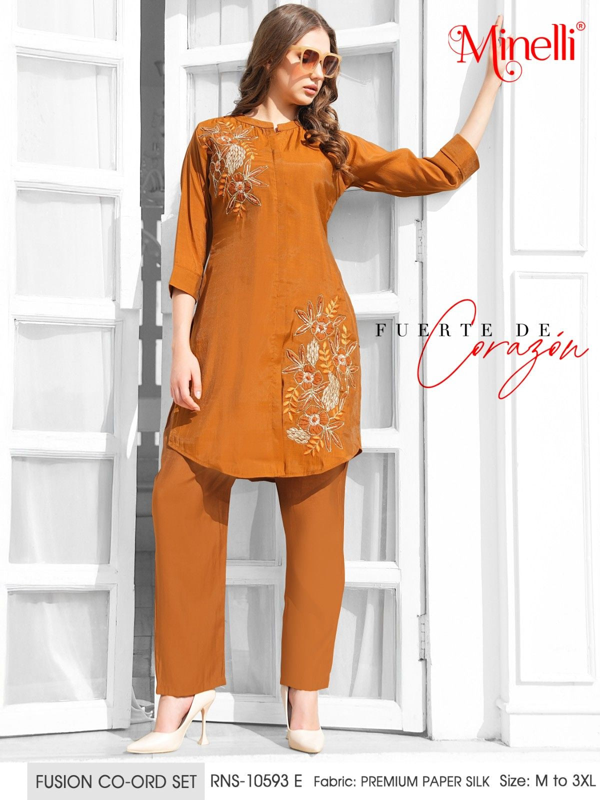 Mustard-Colored Fusion Co-Ord Set