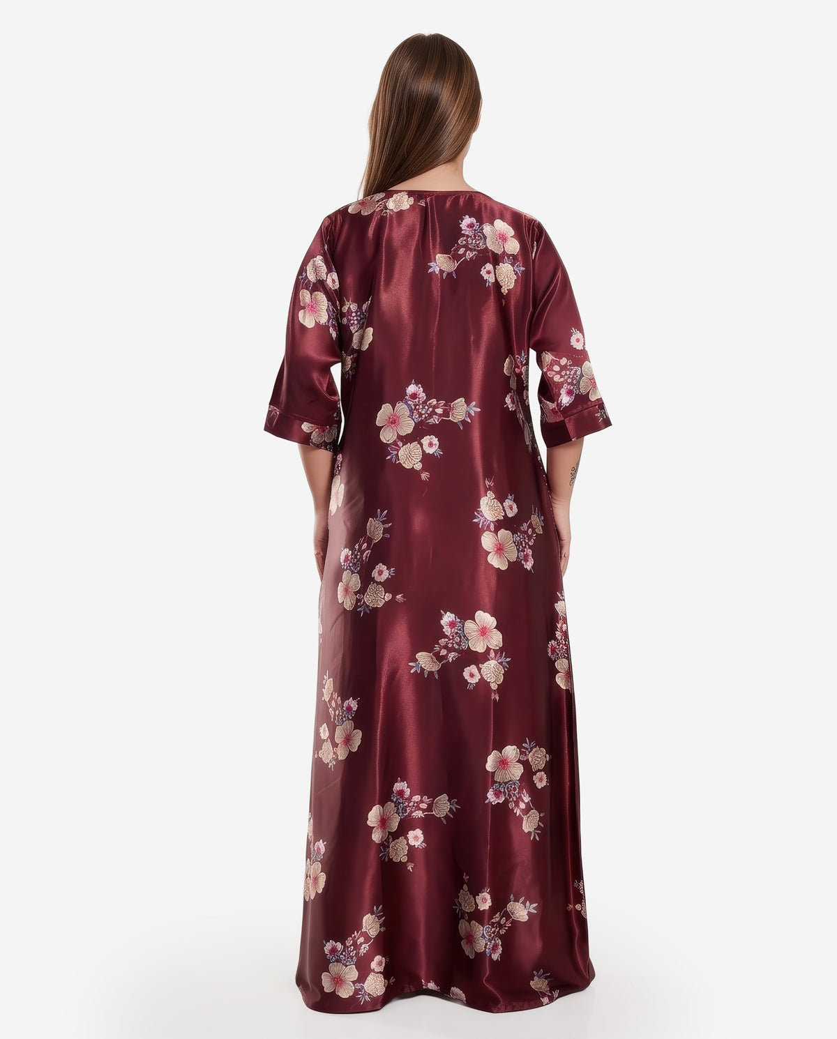 Womens Satin A-Line Nightdress - Copper Rust