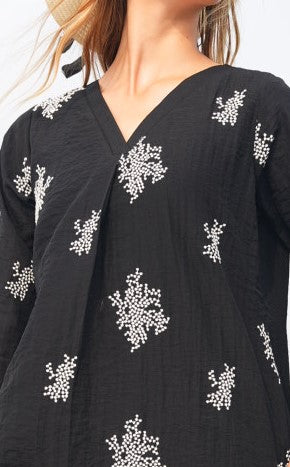 Black-Colored Embroidered Co-Ord Set