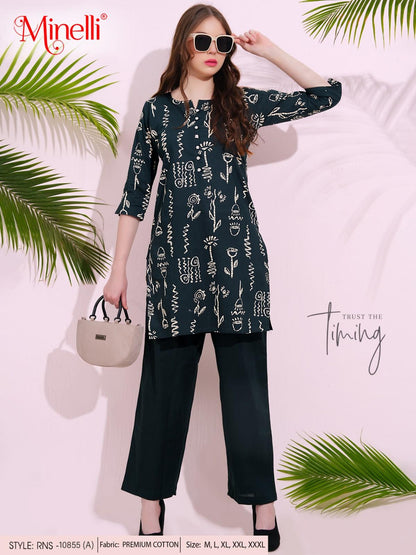 Indigo-Colored Printed Co-Ord Set