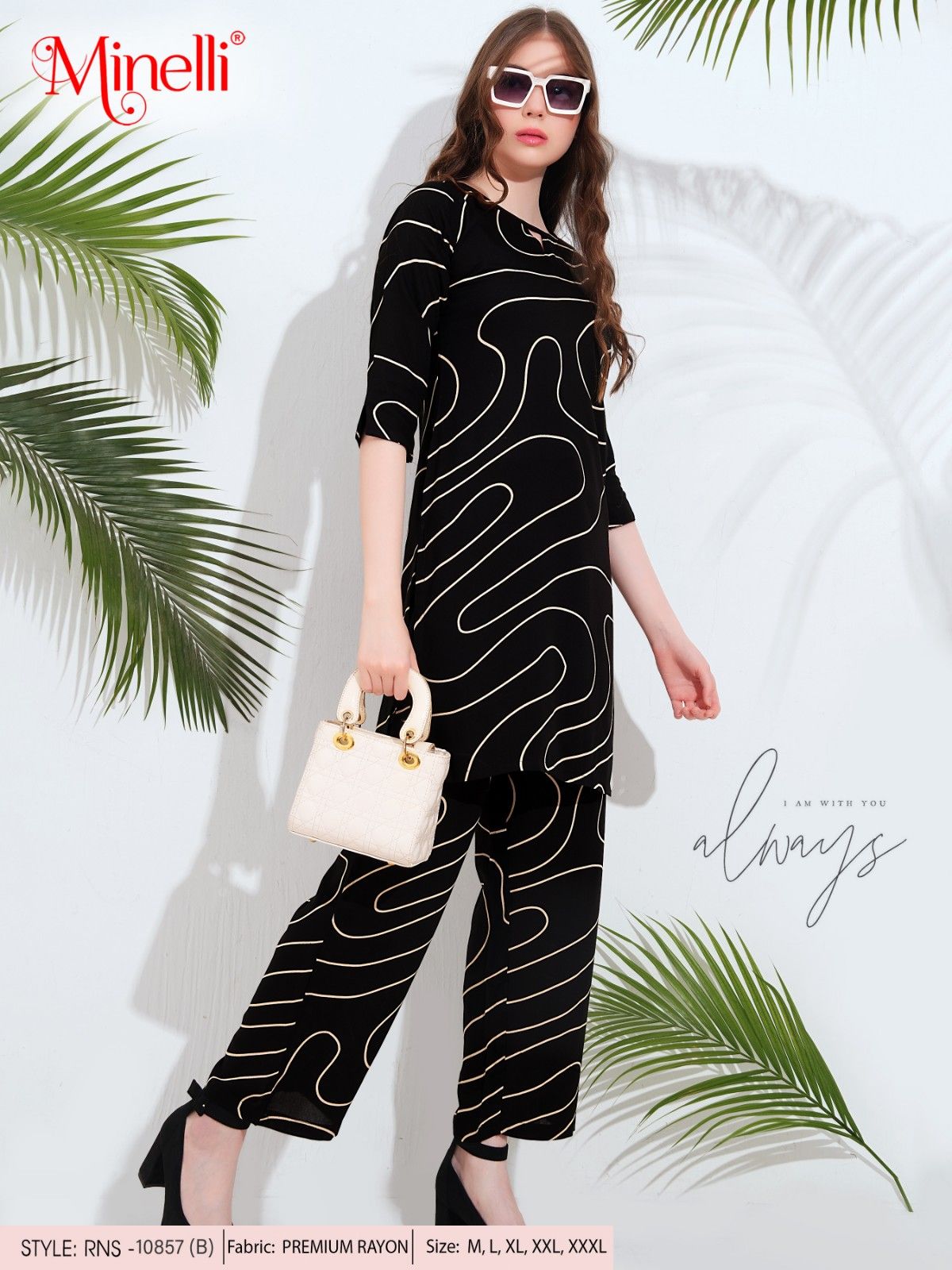 Black-Colored Printed Co-Ord Set