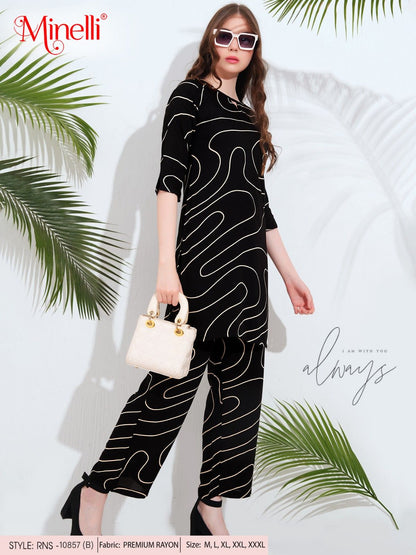 Black-Colored Printed Co-Ord Set