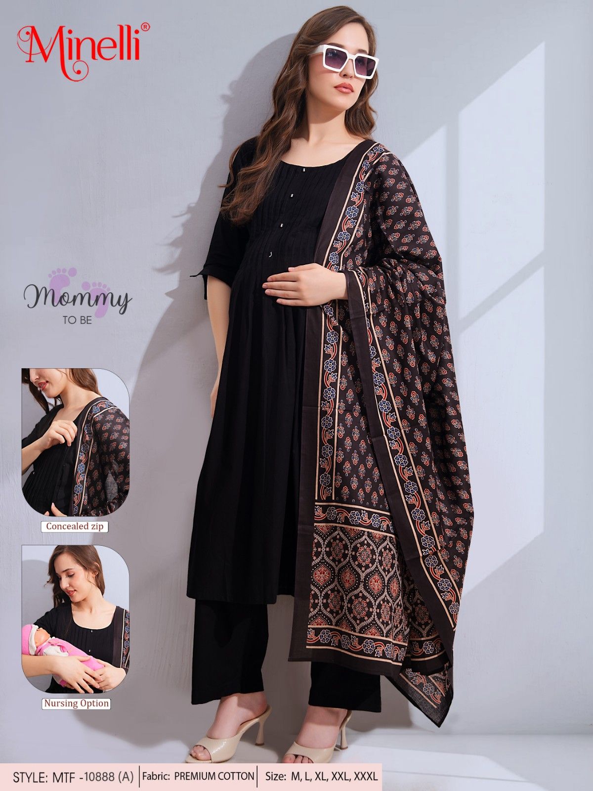Womens Maternity SKD Set - Black