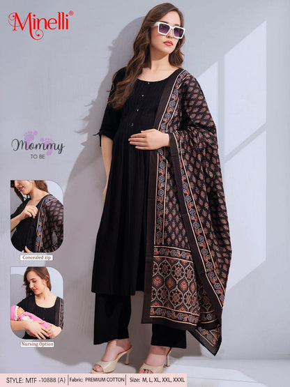 Womens Maternity SKD Set - Black