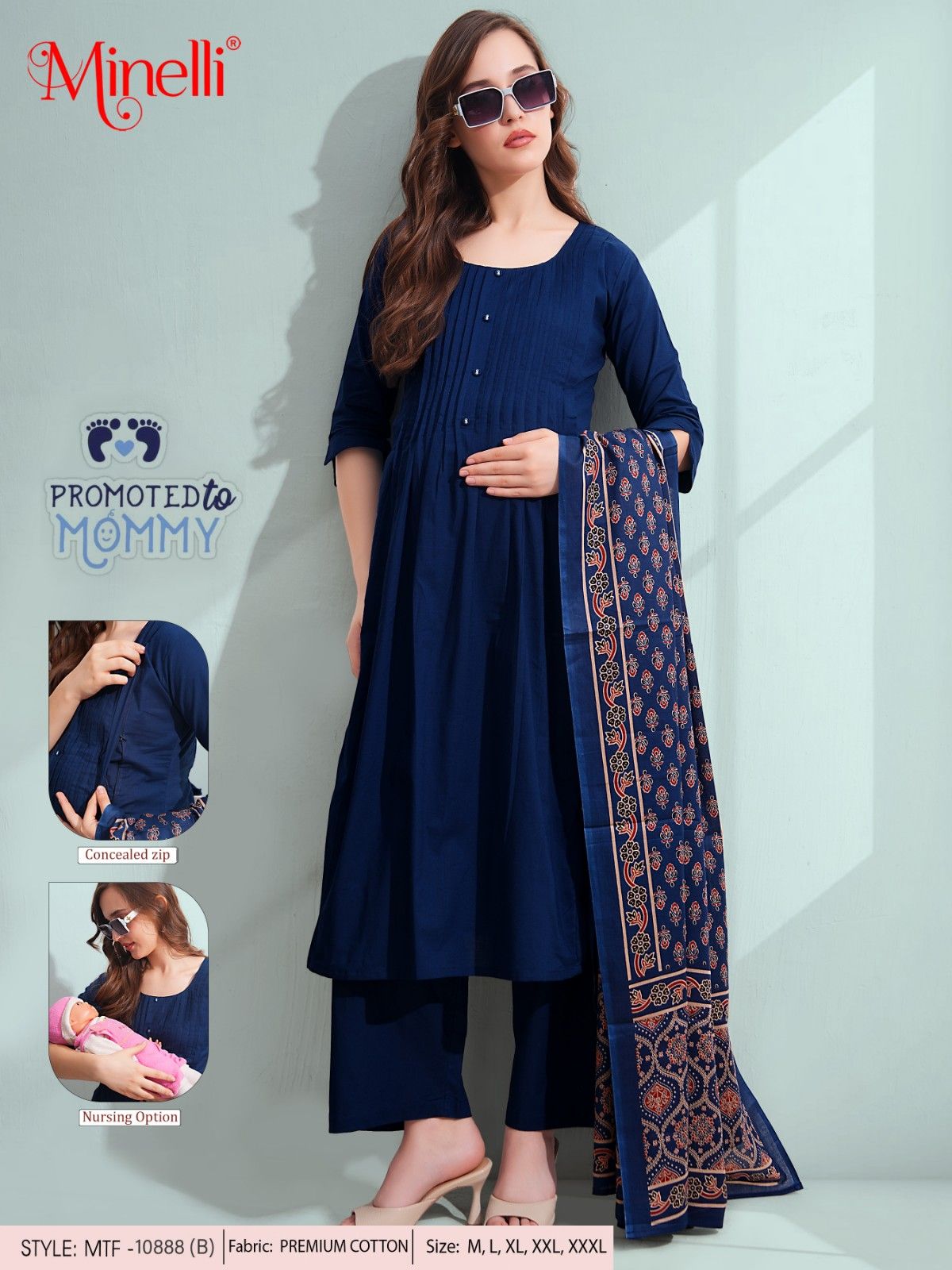 Womens Maternity SKD Set - D.Blue