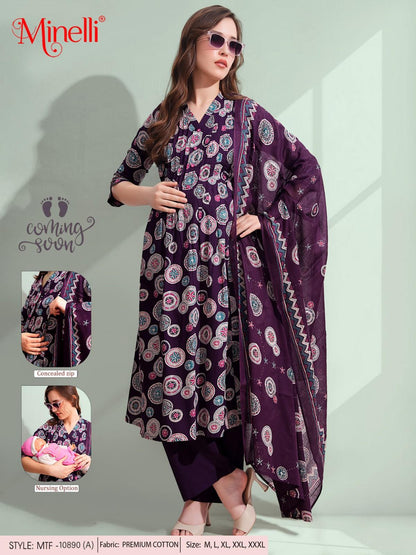 Womens Maternity SKD Set - Magenta