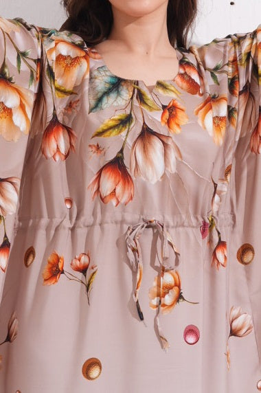Womens Printed Kaftan Nightdress - Quicksand
