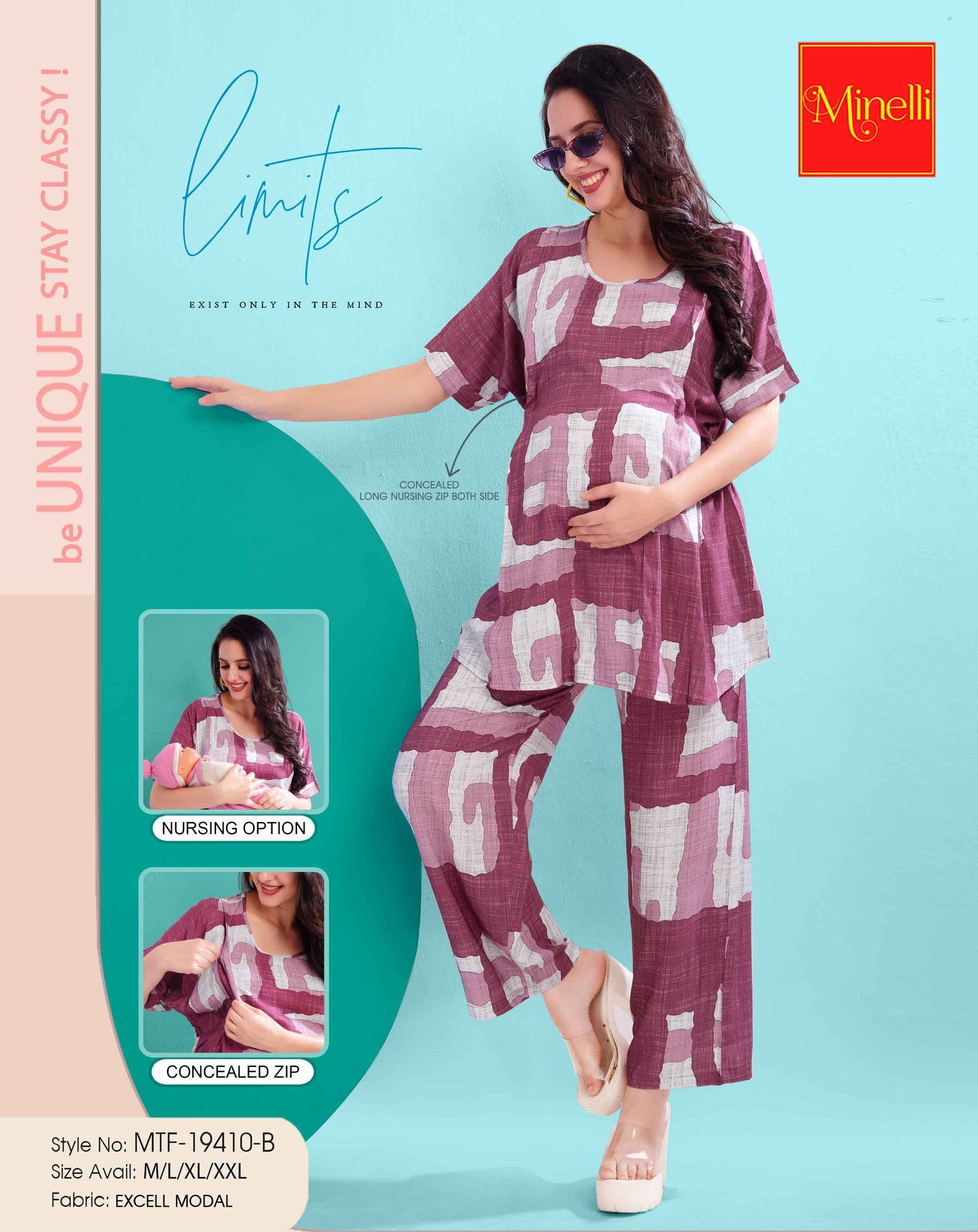 Womens Maternity Co Ord Set - Magenta