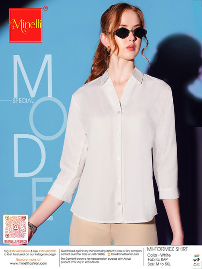 White-Colored Solid Formez Shirt