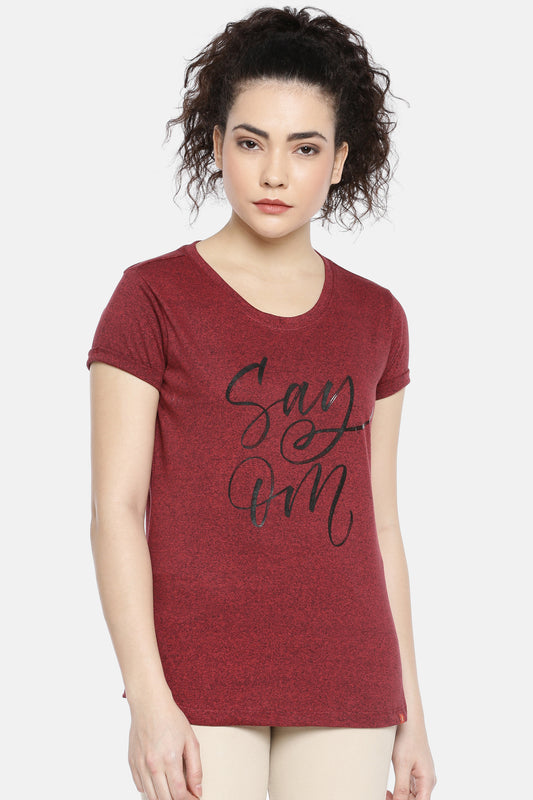 Maroon Round Neck Active Tees