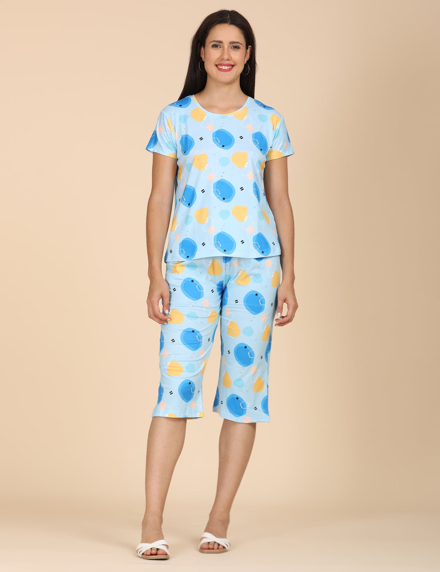 Womens Printed Travel Wear - Aqua