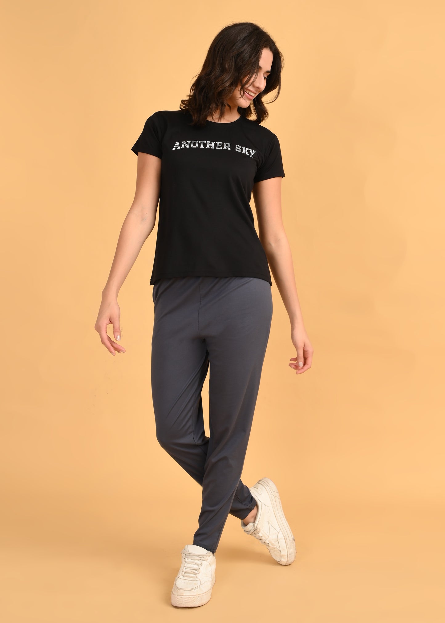 Womens Printed Travel Wear - Black