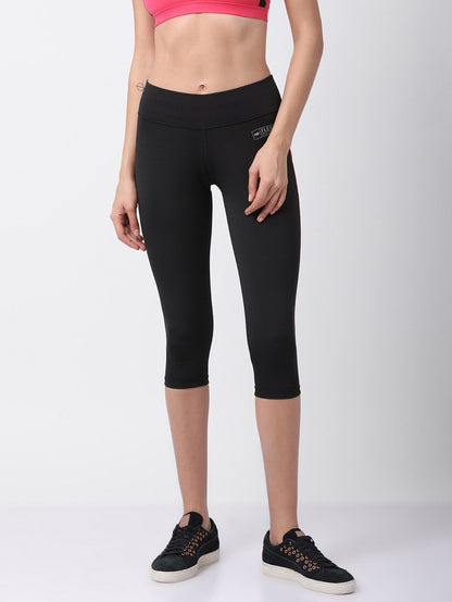 Black/Red Flexi Fit Active Capri