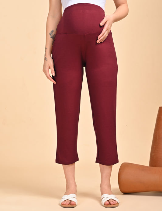 Womens Maternity Pant - Maroon