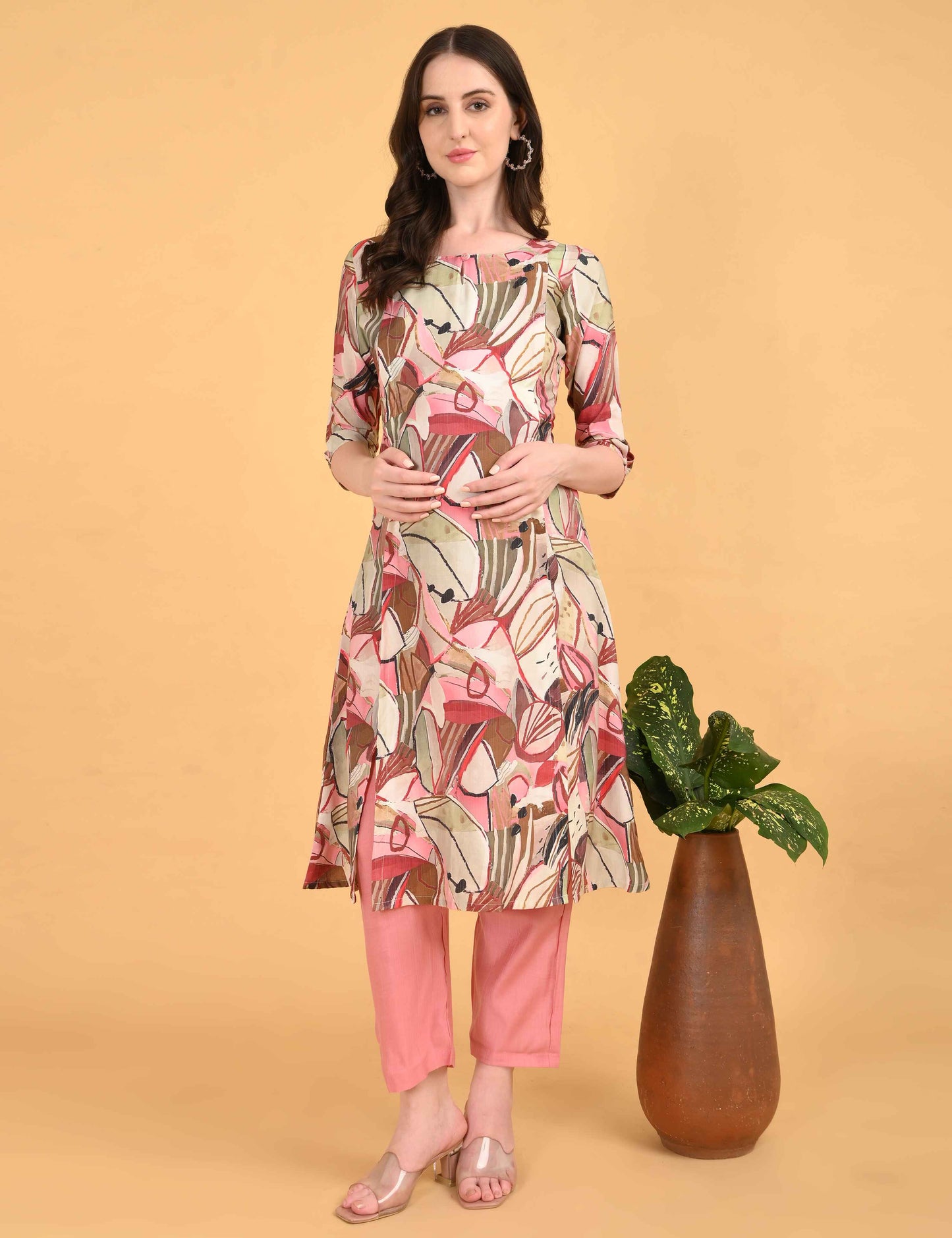 Womens Maternity Kurti Pant Set - Multi