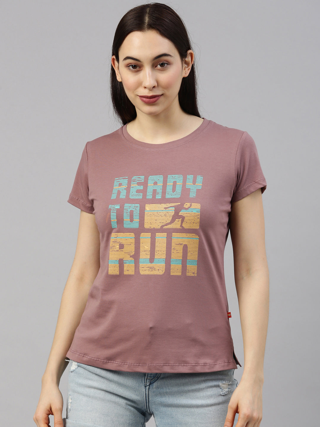 Womens Brown Lycra Fashion Tees