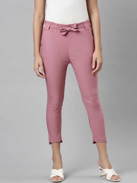 Womens Solid Knot Pant - Onion