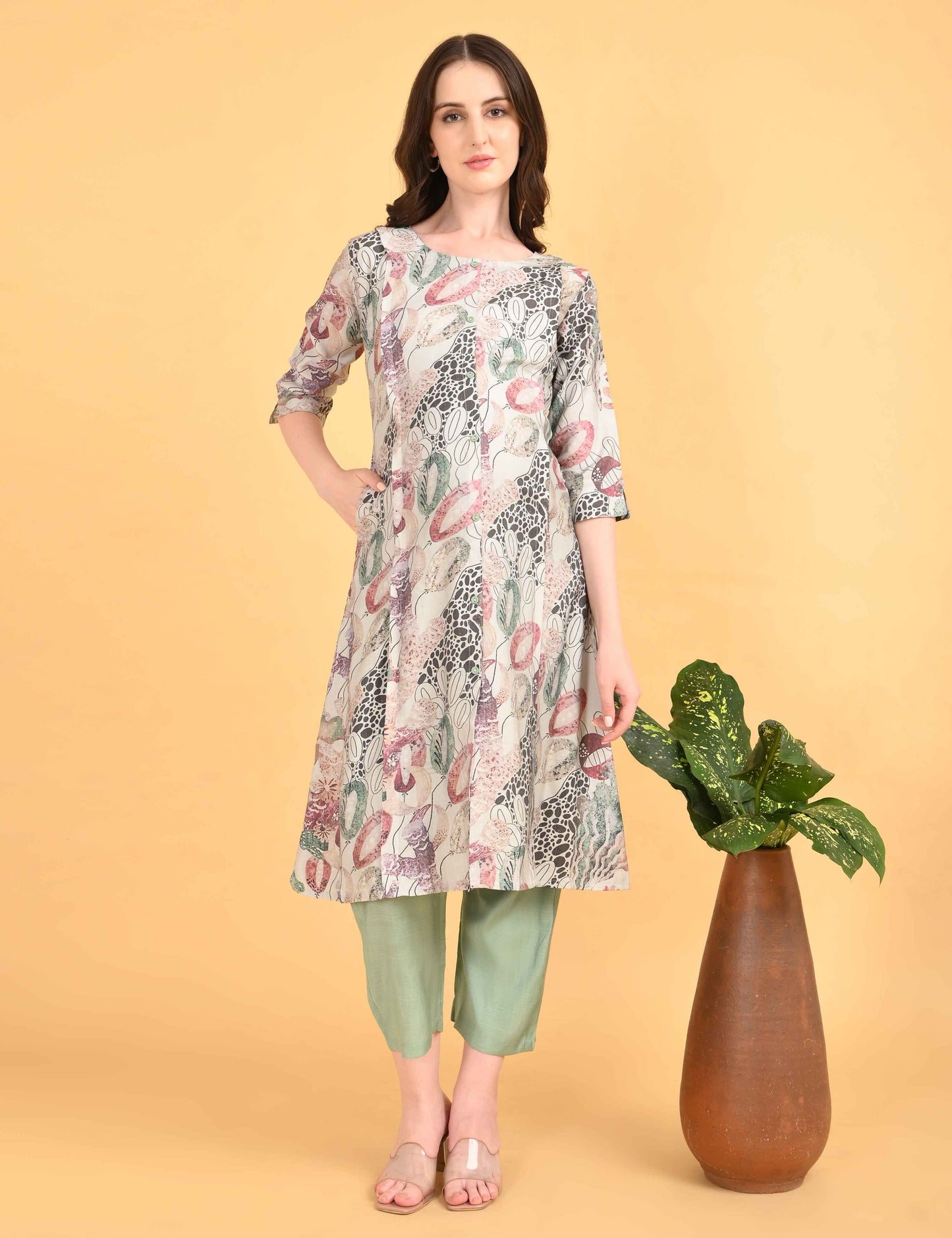 Womens Maternity Kurti Pant Set - Multi