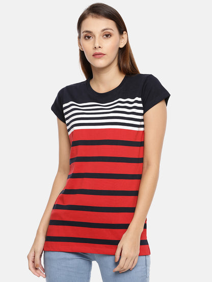 Multi-Colored Hosiery Striped Tees