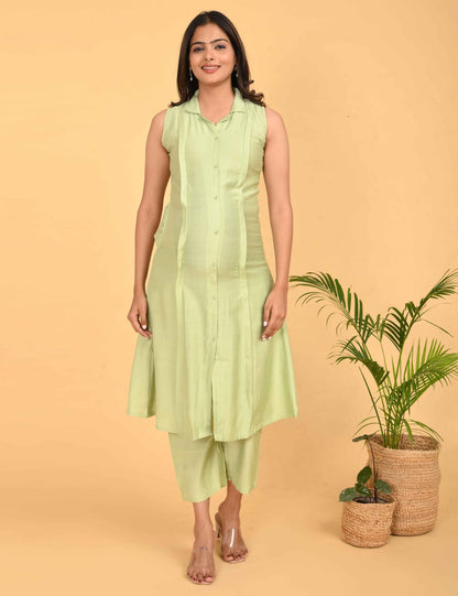Womens Maternity Kurti Pant Set - Pista