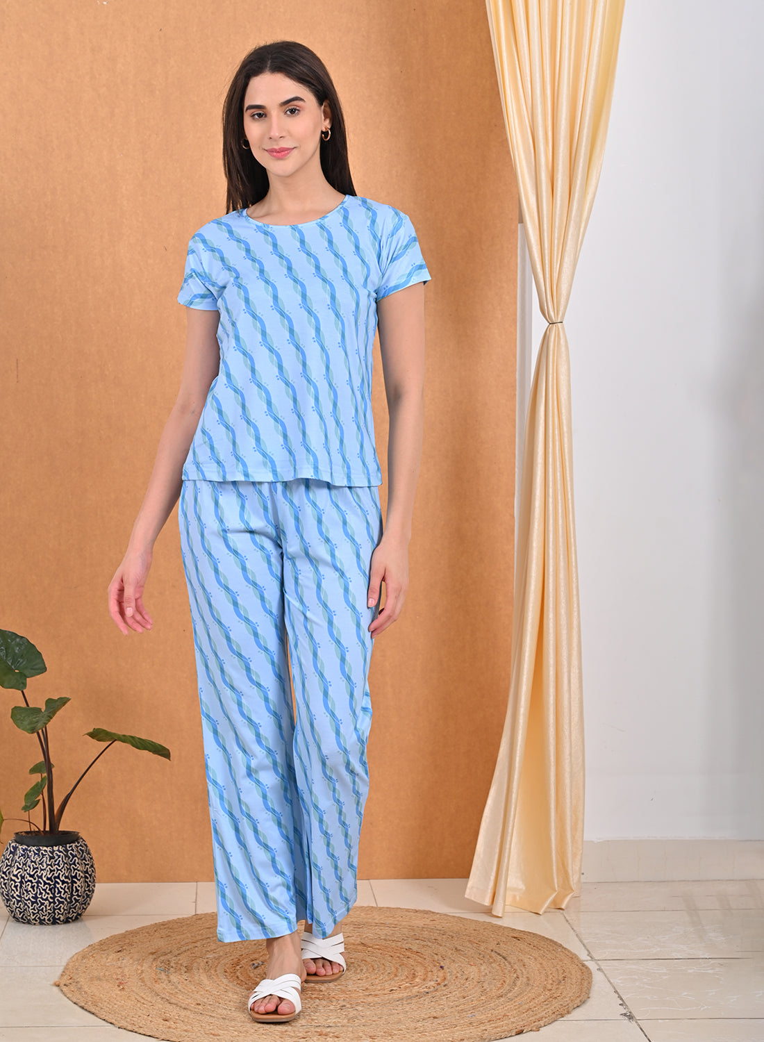 Womens Printed Travel Wear - L.Blue