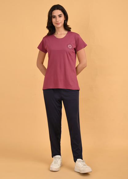 Womens Printed Travel Wear - D Peach