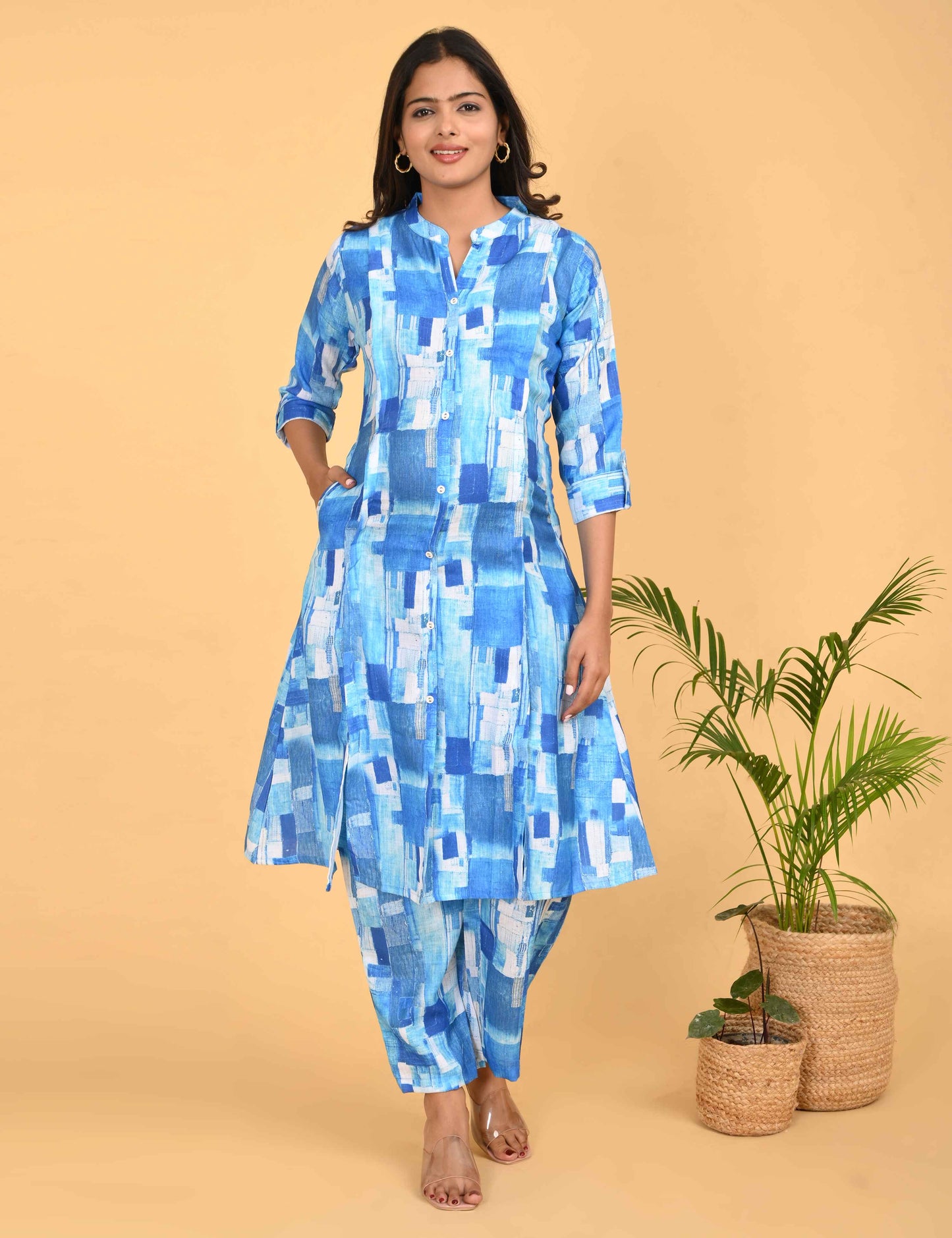 Womens Maternity Kurti Pant Set - Blue