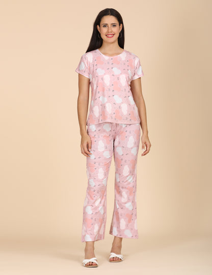 Womens Printed Travel Wear - Pink