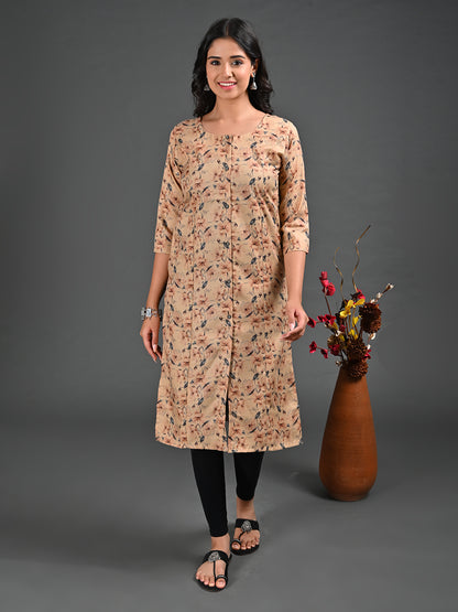 Womens L.Orange-Colored Straight Kurta