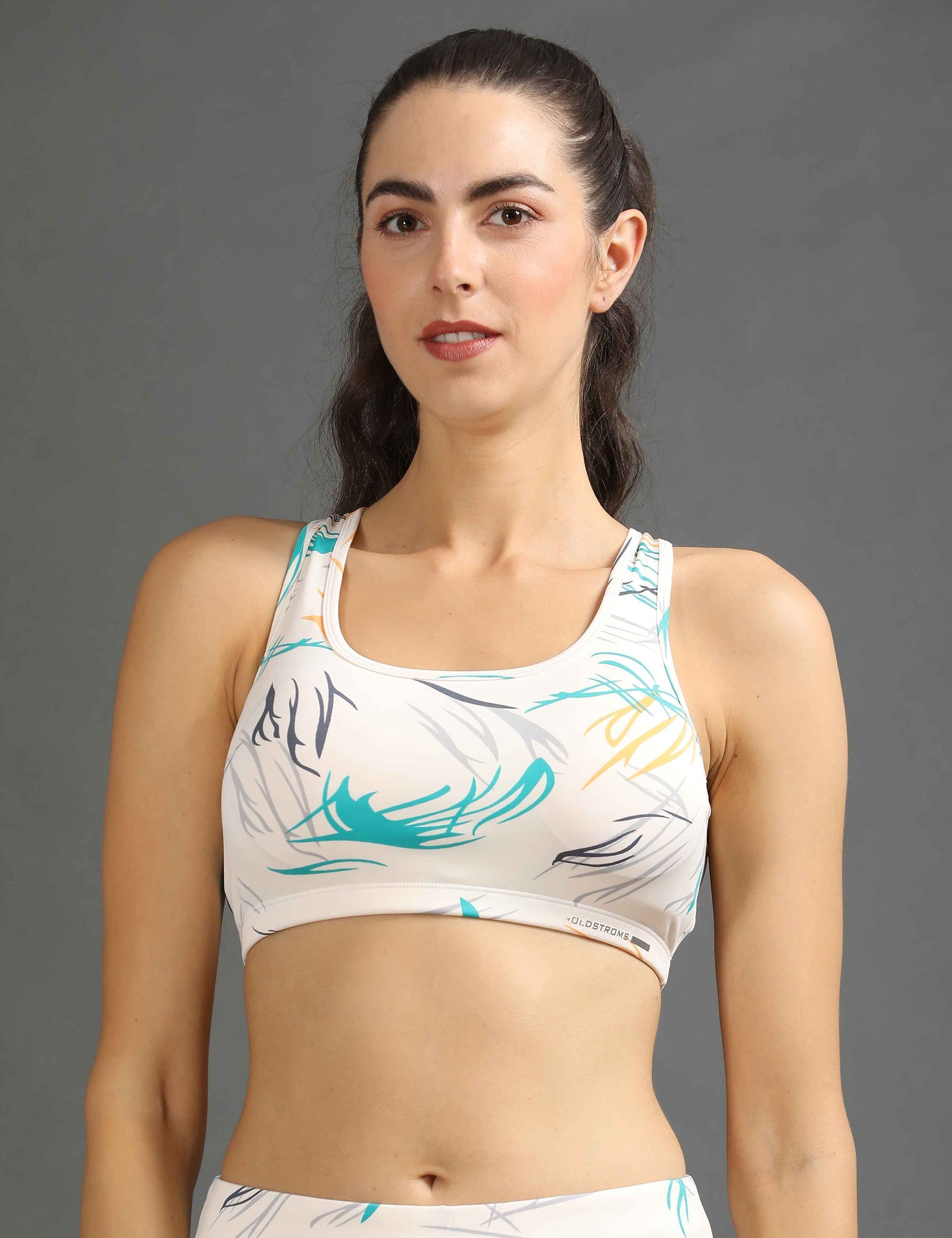 Womens Sports Bra with Removable Pads - Cream