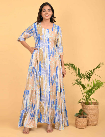 Womens Skin-Colored Premium Flare Gown