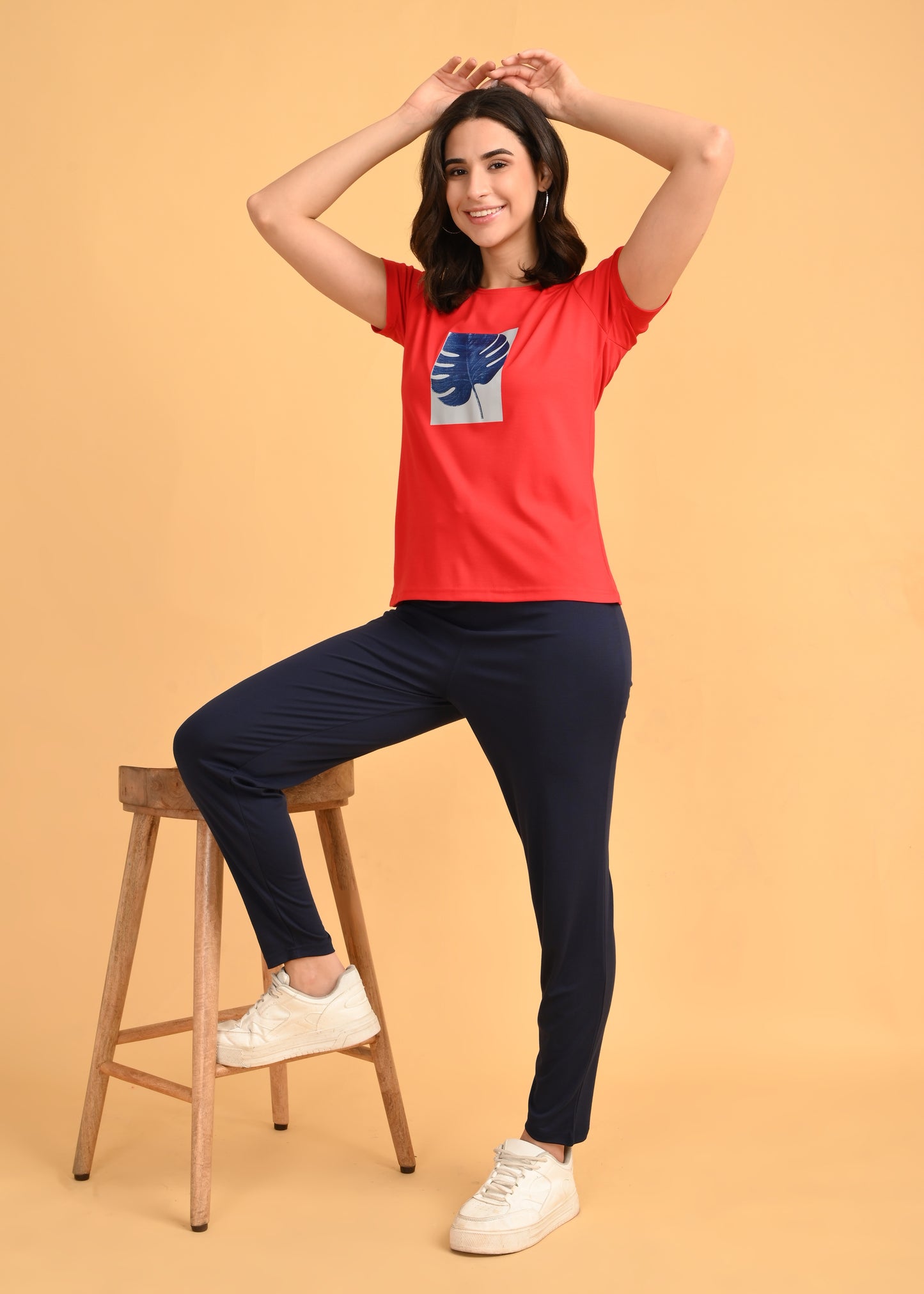 Womens Printed Travel Wear - Red