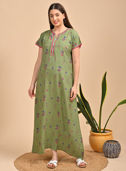 Green-Colored Alpine A Line Nightdress