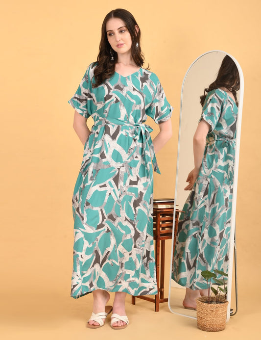 Sea Green-Colored Ankle Gown